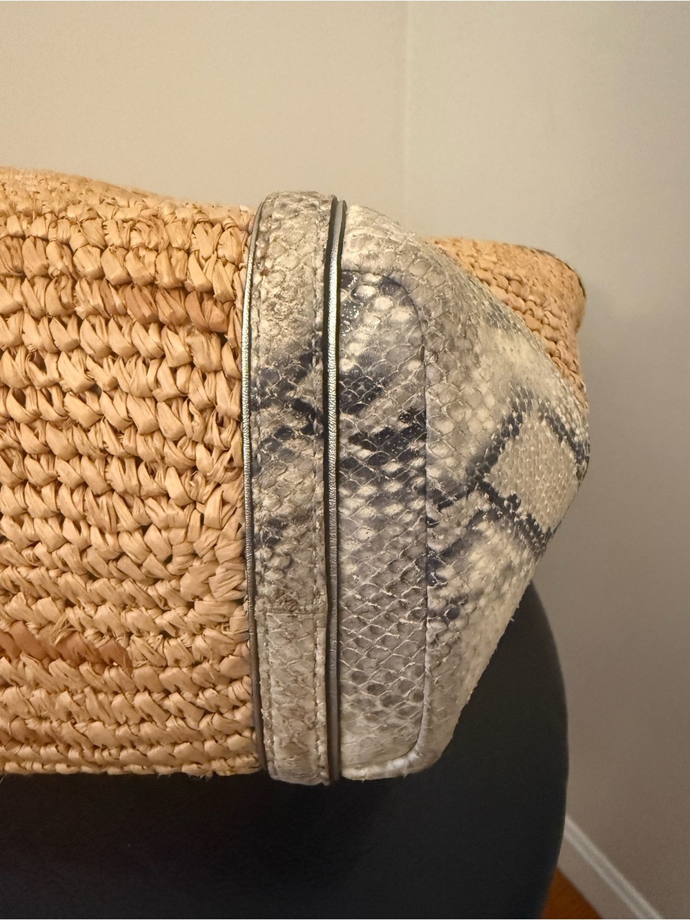 Coach Hampton Python Straw Tote.  2011 - Picture 10 of 15